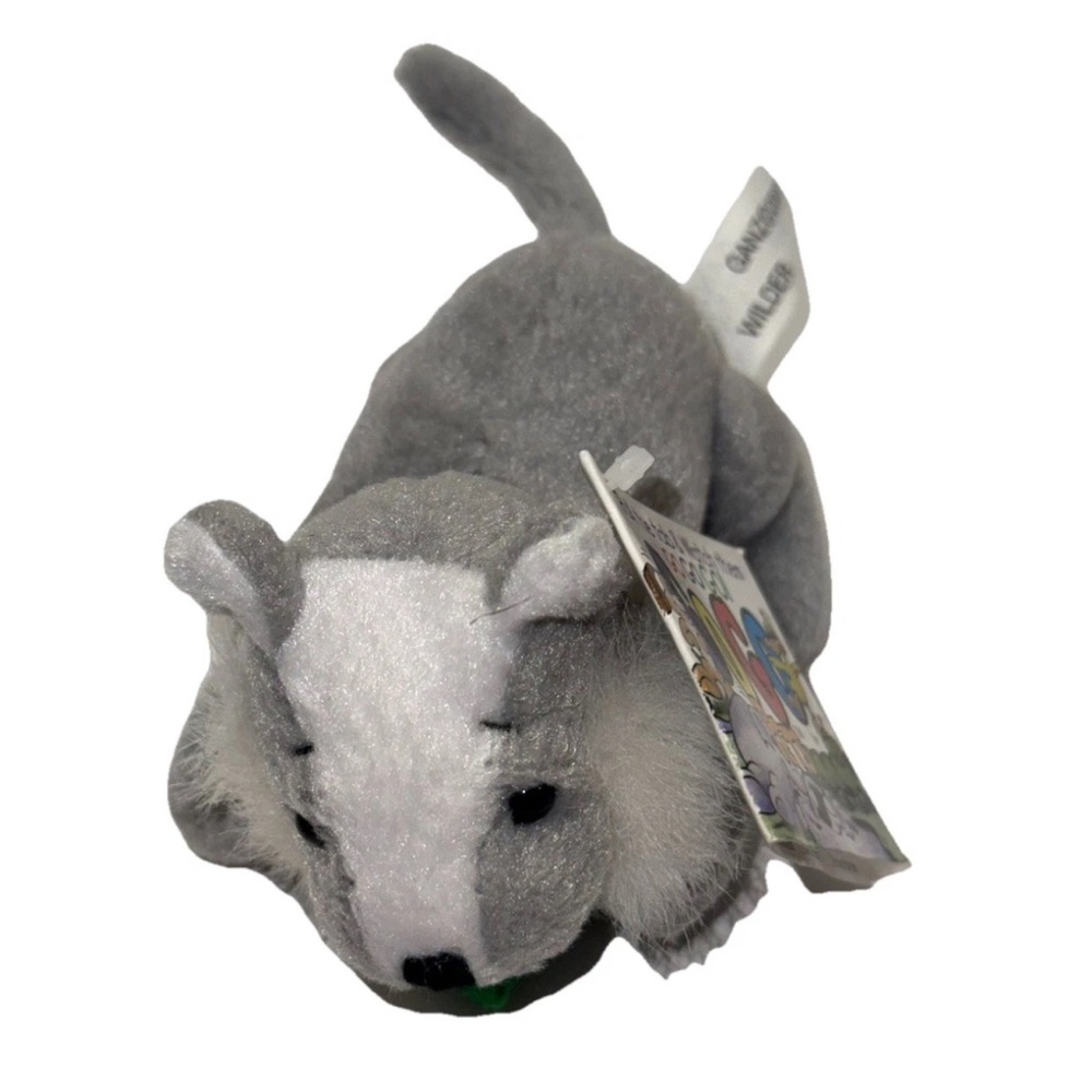 Ganz Go Go Pets Grey And White Wolf Wilder 4-1/2" Wiggles & Shakes New Vintage